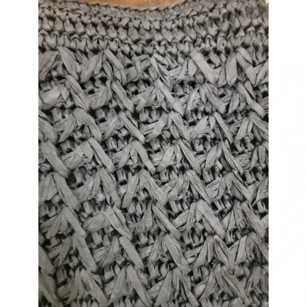 Sonoma‎ Goods For Life Woven Straw Tote Bag Grey Tan Beach Shoulder Bag Boho